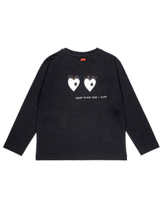 BEAU LOVES BLACK 'I SEE YOU' LONG SLEEVE T-SHIRT