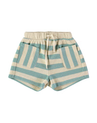 Babyclic Floor Map T-Shirt Stripes Aqua Shorts Set