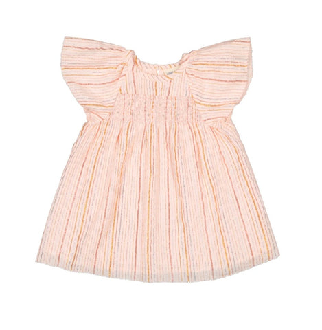 Louis Louise Pink Crepe Stripe Donna Dress