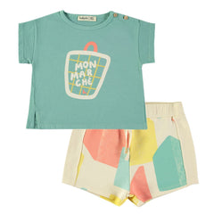 Babyclic Shopping Bag Green T-Shirt Marche Shorts Set