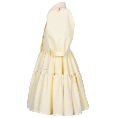 Jessie And James Yellow Textured Glistening Dress