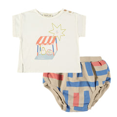 Babyclic Pierre Ecru T-Shirt Parada Bloomer Set