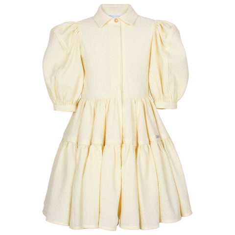 Jessie And James Yellow Textured Glistening Dress