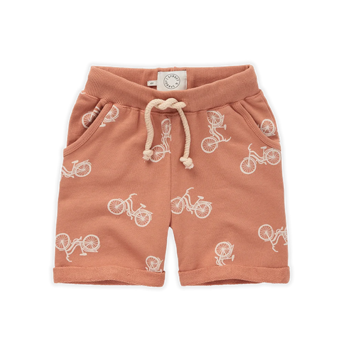 SPROET & SPROUT SALMON BICYCLE PRINT TIE SHORTS
