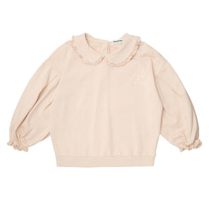TOCOTO VINTAGE PALE PINK PUFF SLEEVE SWEATSHIRT