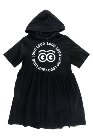 Loud Black Spiaggia Hoodie Dress