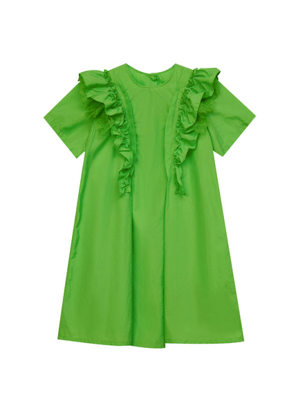 JNBY BRIGHT GREEN LACE SLEEVE DRESS