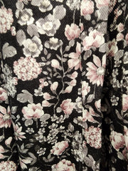 NUECES PINK/BLACK FLOWER JUNE DOUBLE SMOCKED DRESS