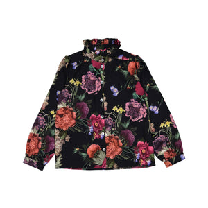 CHRISTINA ROHDE BLACK COLORFUL FLORAL HIGH NECK BLOUSE