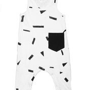 Joah Love Black Party Print On White Playsuit