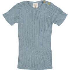 Analogie By Lil Legs Aqua Ribbed Knit SS Top