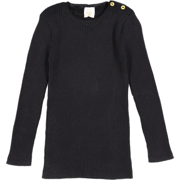 Analogie By Lil Legs Black LS Knit Top