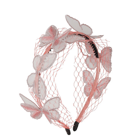 Project 6 Mesh Butterfly Headband - Pink