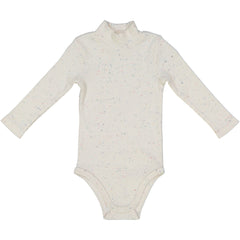 LIL LEGS COLORFUL SPECKLE RIBBED TURTLENECK ONESIE