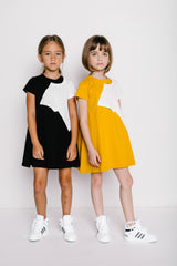 Crew Kids Black And White Rib Dress