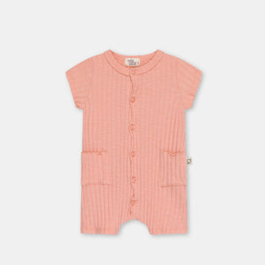 MY LITTLE COZMO SLUB PEACH GABRIEL ROMPER