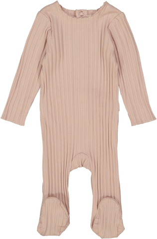 LIL LEGS LIGHT PINK WIDE RIBBED FOOTIE