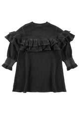 LOUD BLACK PIGMENT RUFFLES NEW WAVES DRESS