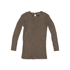 ANALOGIE BY LIL LEGS OATMEAL RIBBED KNIT SWEATER