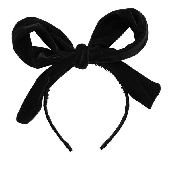 Project 6 Party Bow Velvet Wire Headband - Black