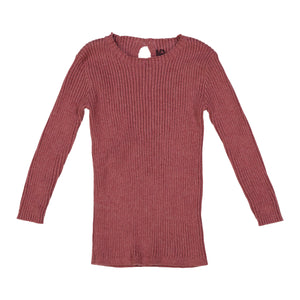ANALOGIE BY LIL LEGS MAUVE RIBBED KNIT SWEATER