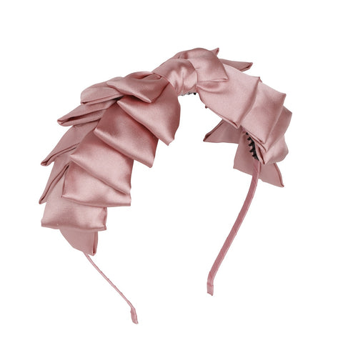 Project 6 Pleated Ribbon Headband - Rose
