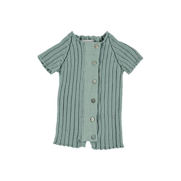 VIOLETA E FEDERICO MINT RIBBED ROMPER