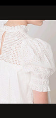 PETITE AMALIE WHITE EYELET LACE SWING DRESS
