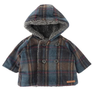 TOCOTO VINTAGE HOODED CHECKED COAT