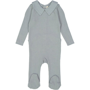 LIL LEGS SOFT BLUE COLLARED FOOTIE