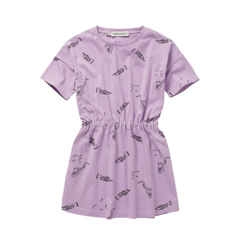 SPROET & SPROUT LILAC BREEZE MUSICAL PRINT DRESS