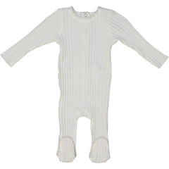 LIL LEGS WINTER WHITE WIDE RIBBED FOOTIE