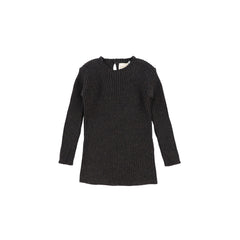 ANALOGIE BY LIL LEGS MARLED BLACK RIBBED KNIT SWEATER