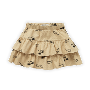 SPROET & SPROUT OLIVE RUFFLE SHADES PRINT SKIRT