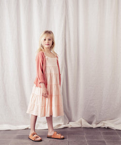 TOCOTO VINTAGE SALMON TIERED LONG DRESS